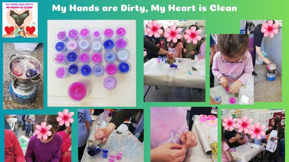 3/C sınıfı öğrencileri Pervin Şahin rehberliğinde My Hands are Dirty, My Heart is Clean  projesinde MUM YAPMA etkinliği yaptılar.